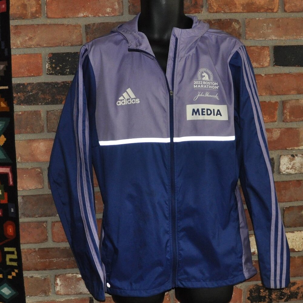Adidas Boston Marathon Own the Run 2022 Media Running HOODED Track Jacket M